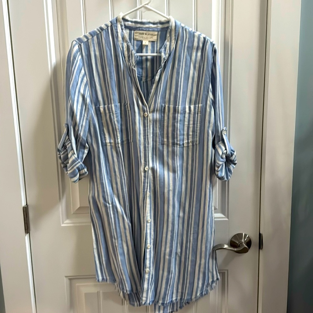 Cloth and Stone fringed shirt dress
